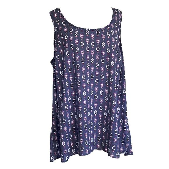 Torrid Womens Plus Sz 2X Gray Mandala Georgette Hi Lo Tank Top Pleated Back - Picture 4 of 6